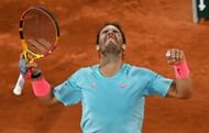 Rafael Nadal celebrating his win over Jannik Sinner